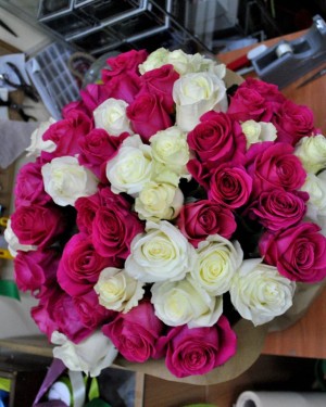 Buchet trandafiri Marshmallow Buchet trandafiri Marshmallow